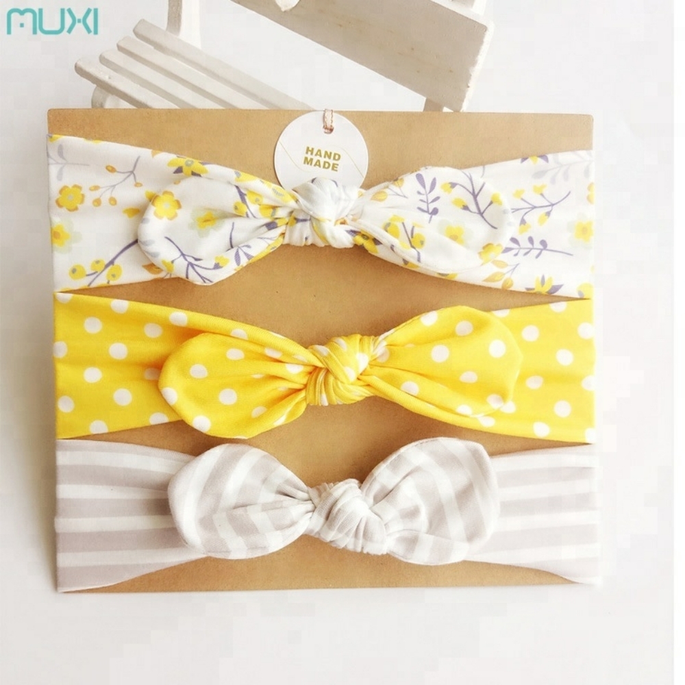 3pcs bowknot decor headband set for baby girl❤
